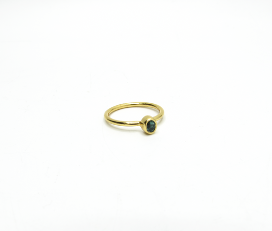 Emerald Ring – Round Cut | Gold Vermeil