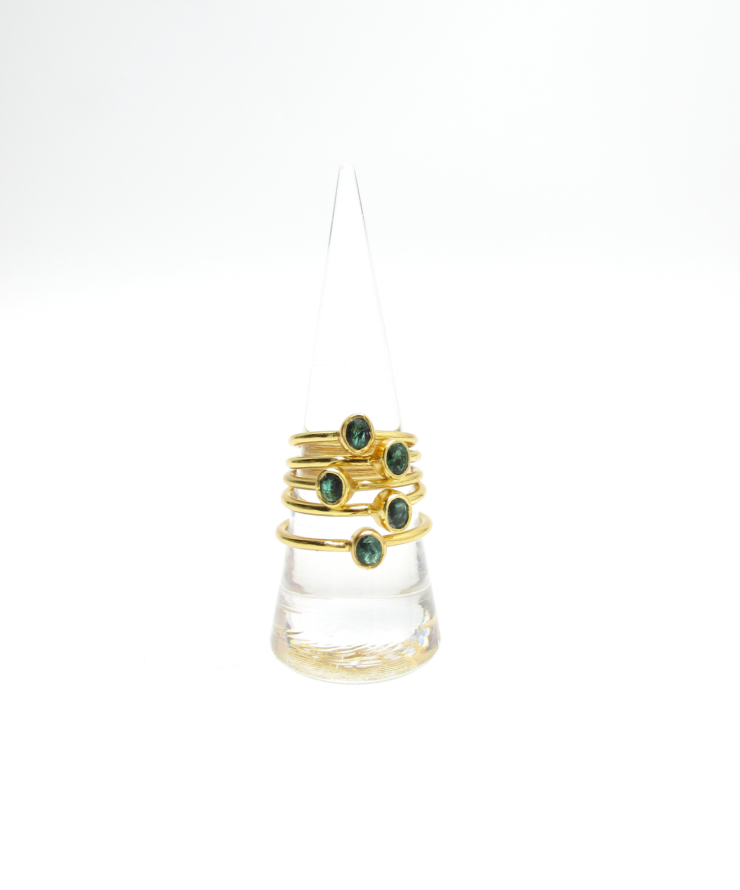 Emerald Ring – Round Cut | Gold Vermeil