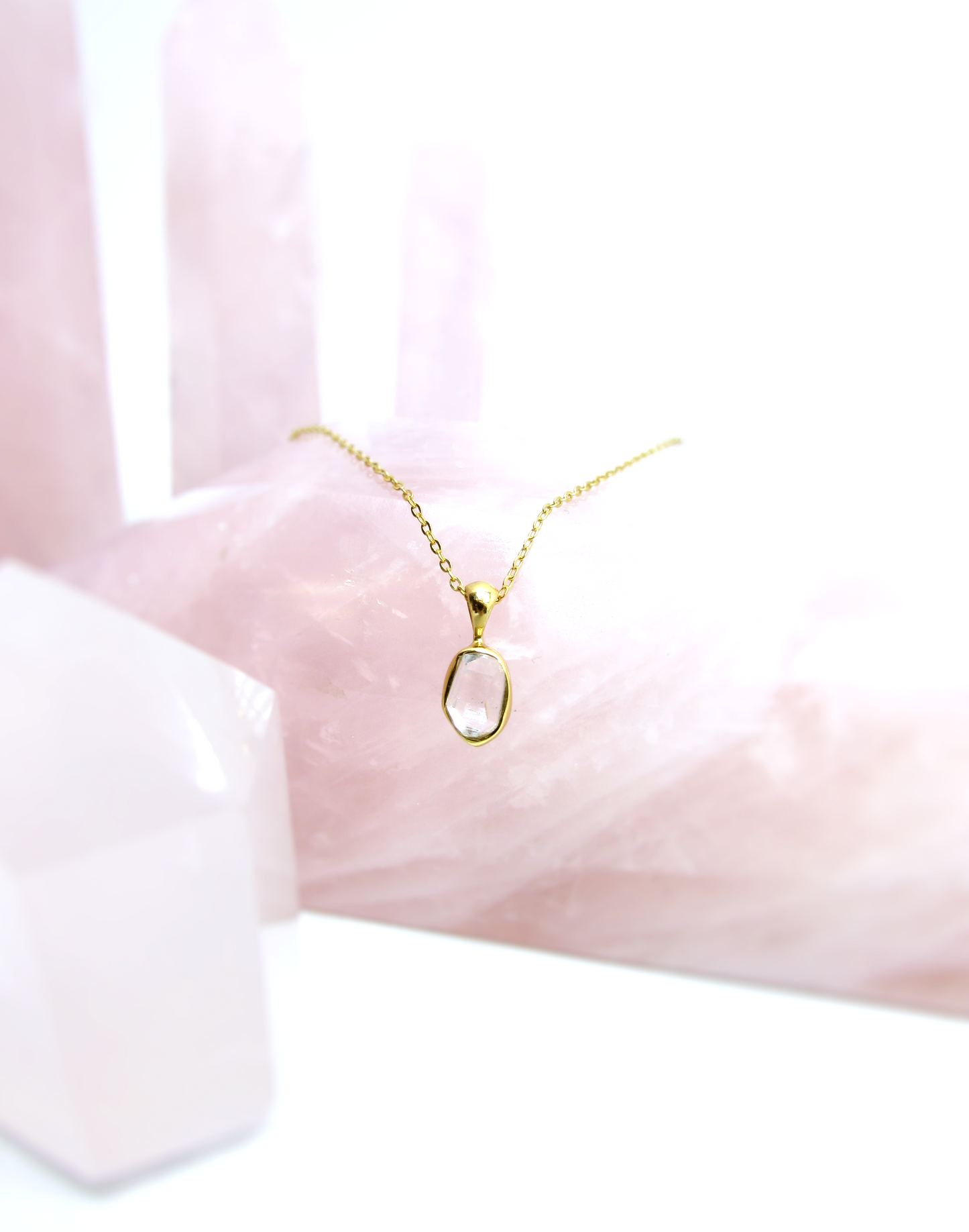 Herkimer Diamond Pendant – 14K Gold Vermeil