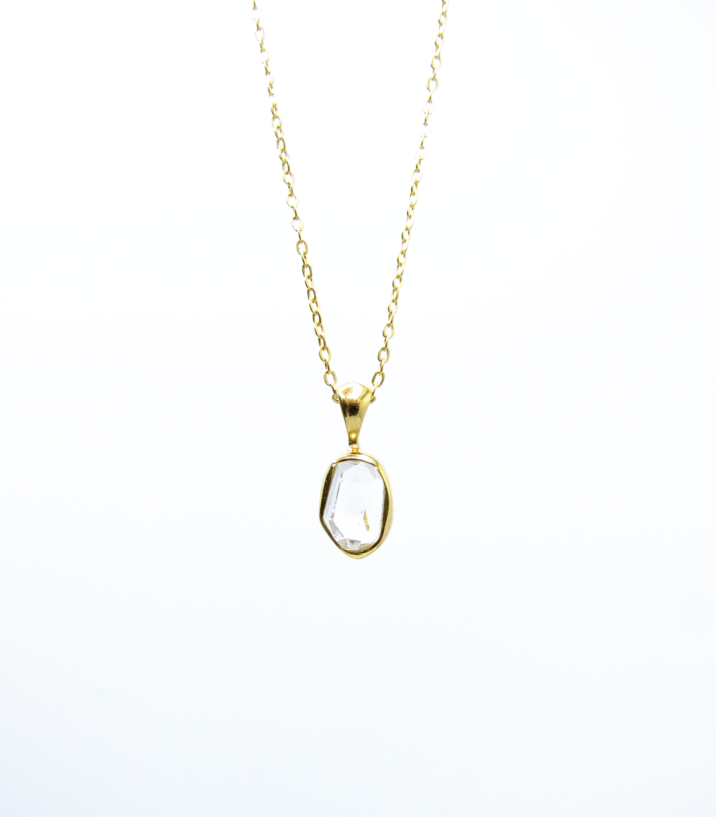 Herkimer Diamond Pendant – 14K Gold Vermeil