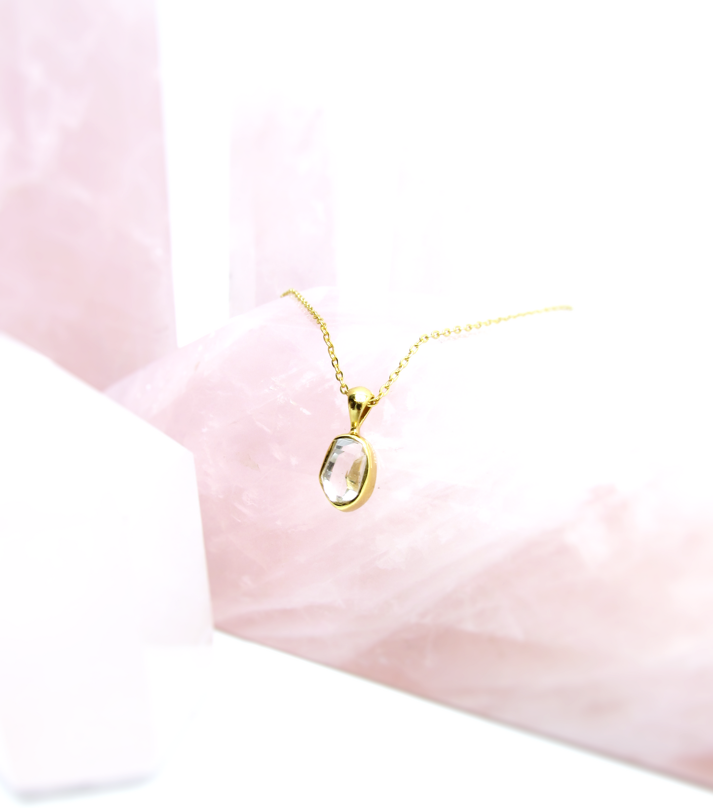 Herkimer Diamond Pendant – 14K Gold Vermeil