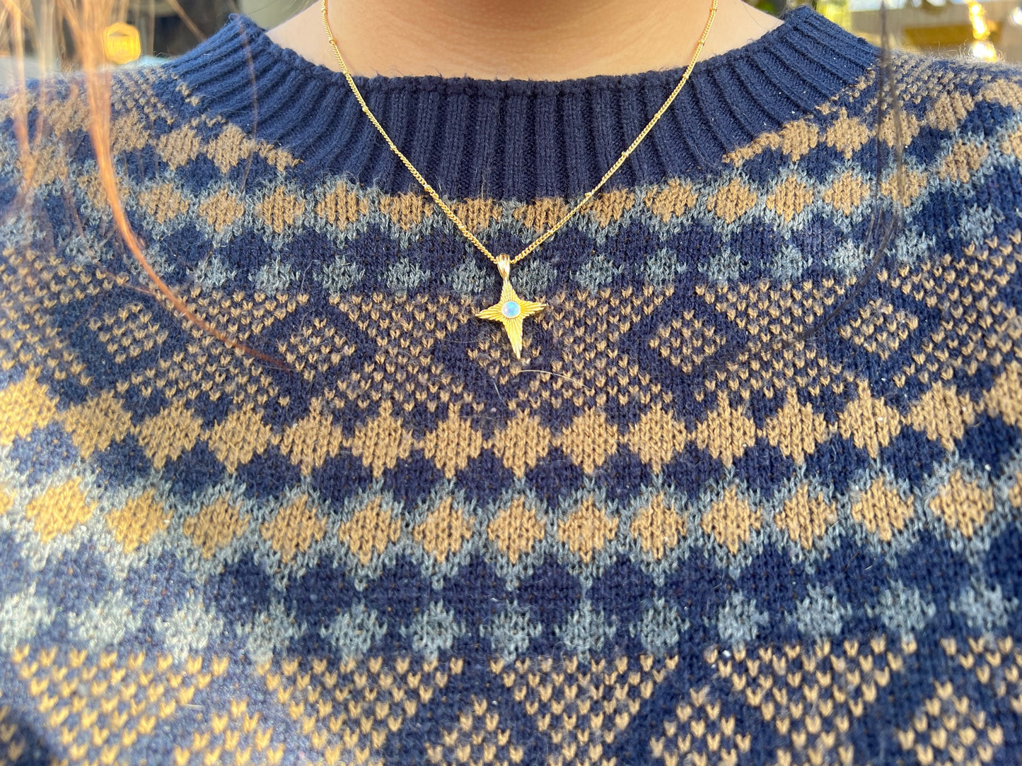 Lab Opal North Star GF Necklace