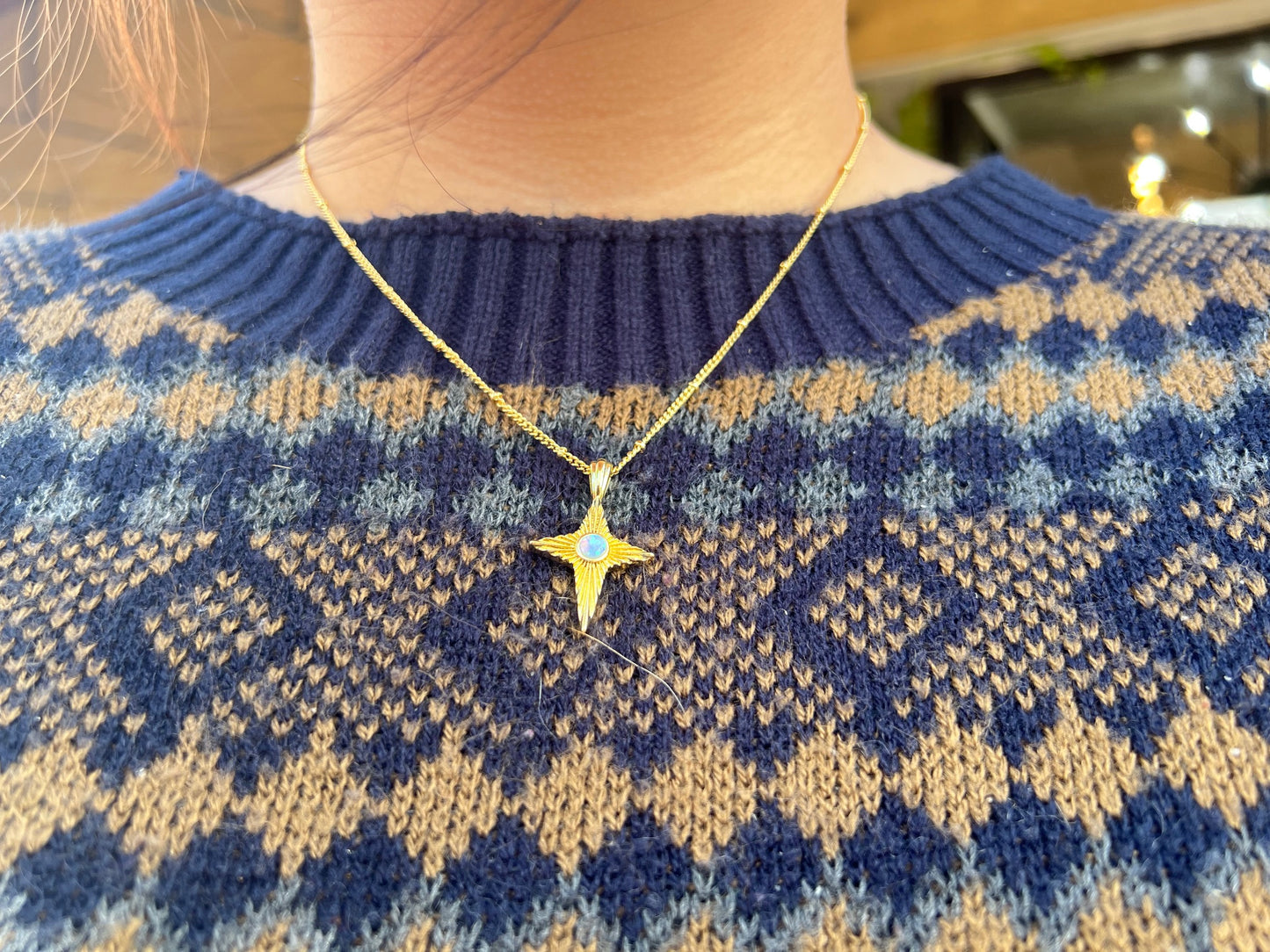 Lab Opal North Star GF Necklace