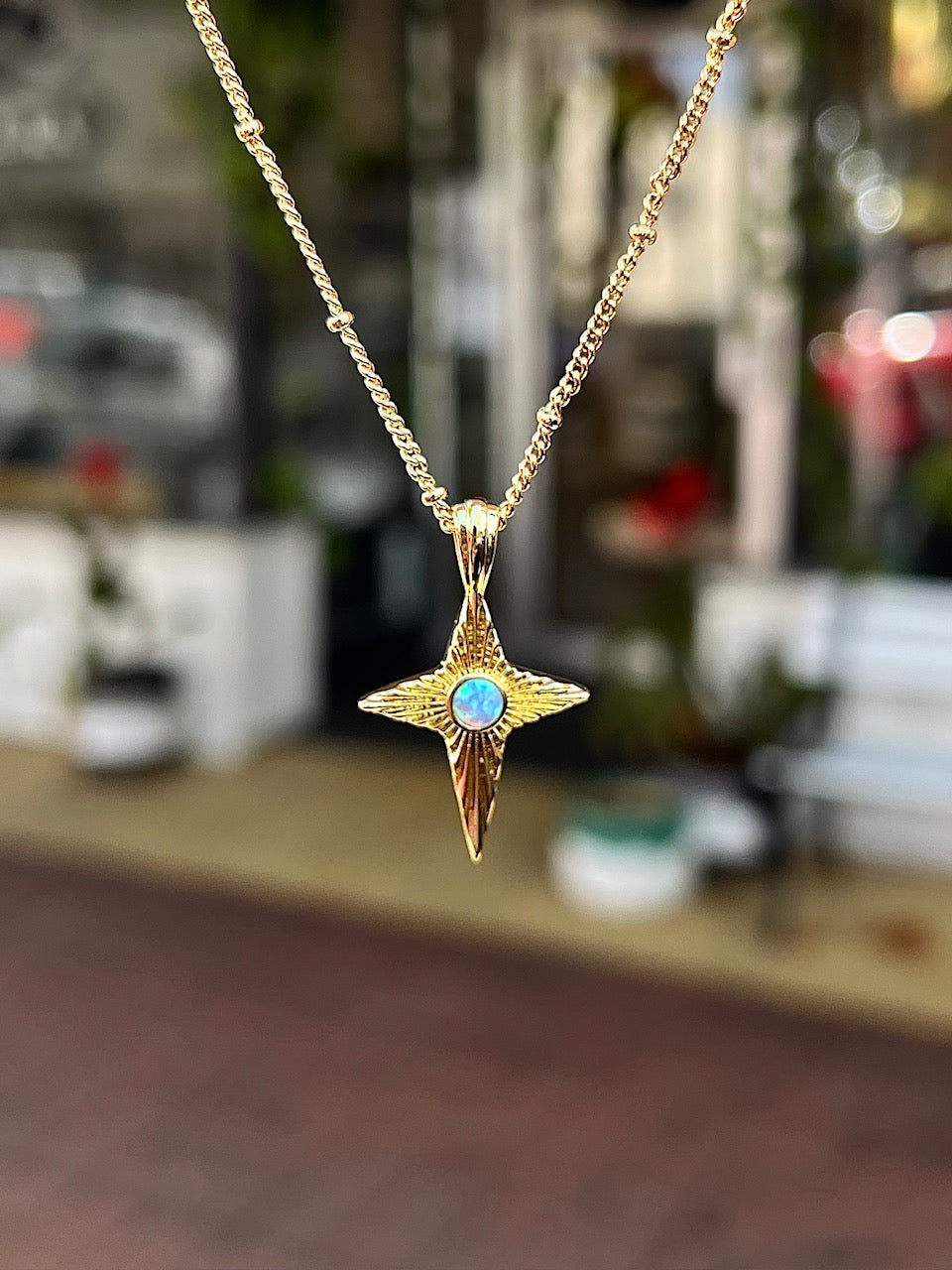 Lab Opal North Star GF Necklace