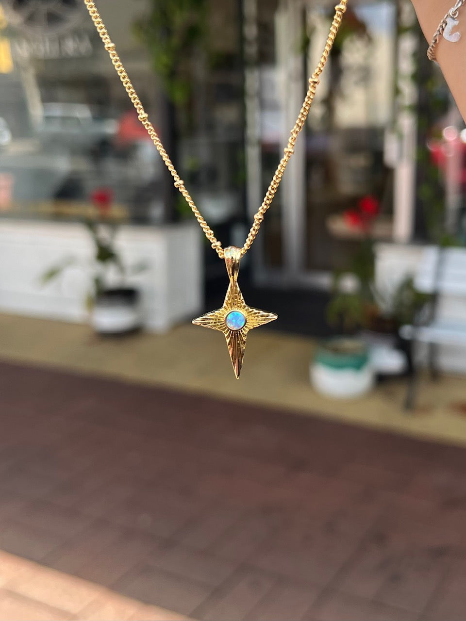 Lab Opal North Star GF Necklace