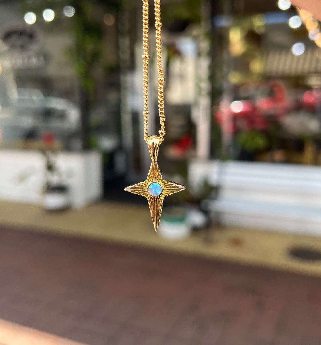 Lab Opal North Star GF Necklace