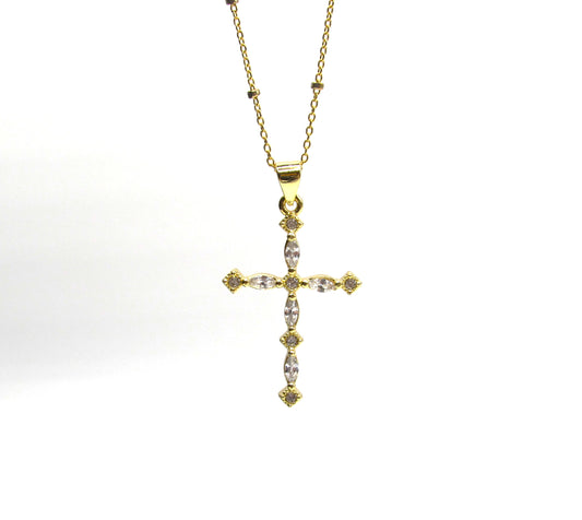 CZ Divine Cross GF Necklace