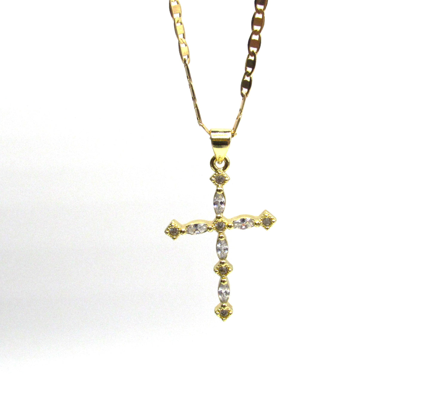 CZ Divine Cross GF Necklace