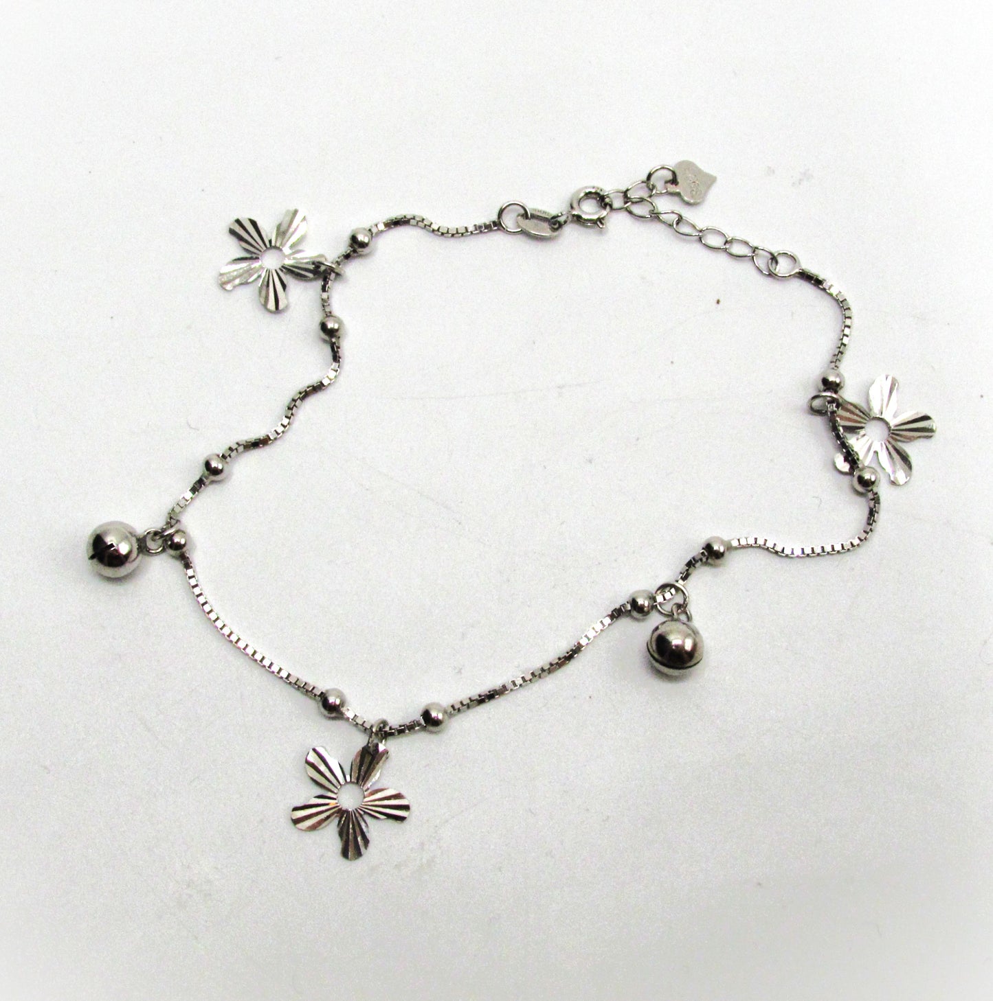 Flower Bell Anklet .925