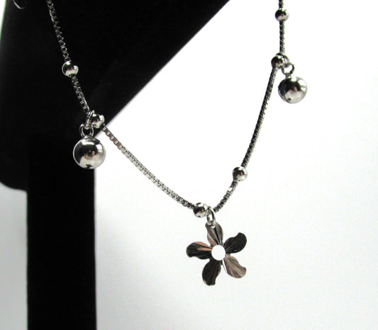 Flower Bell Anklet .925