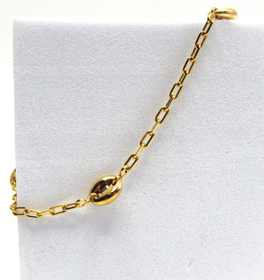 14K GF Chain Anklet Puff Link