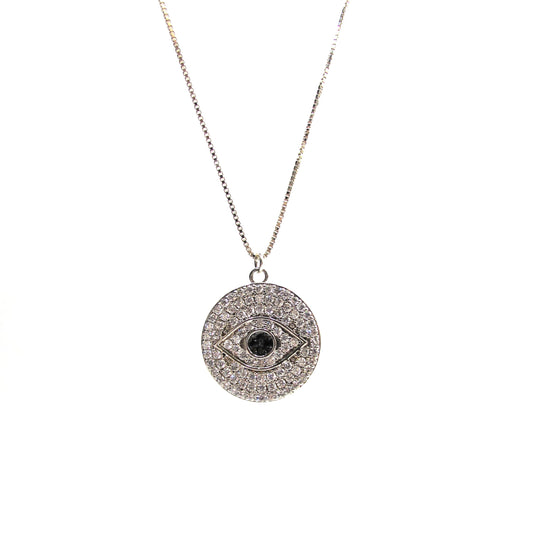 Bling CZ Evil Eye .925 Necklace