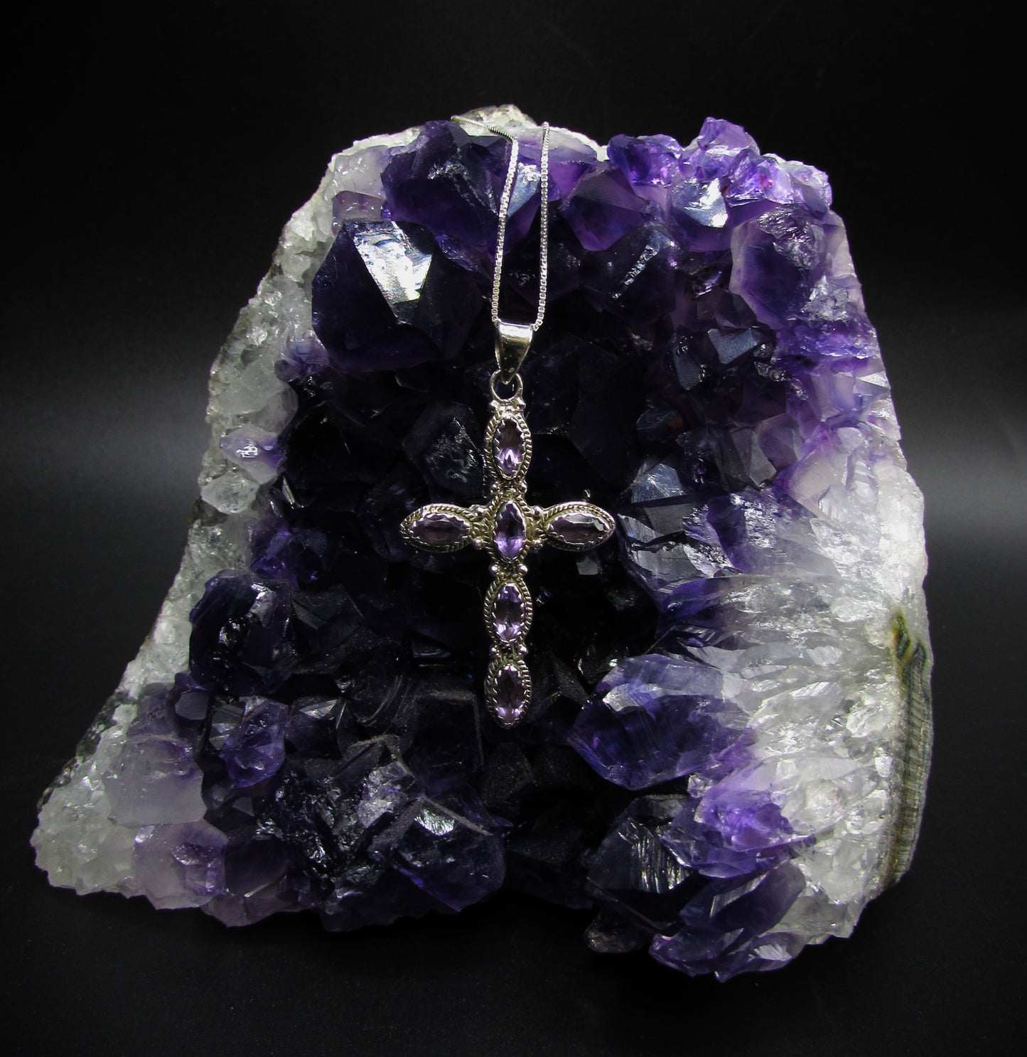 Royal Crystal Cross Necklace .925