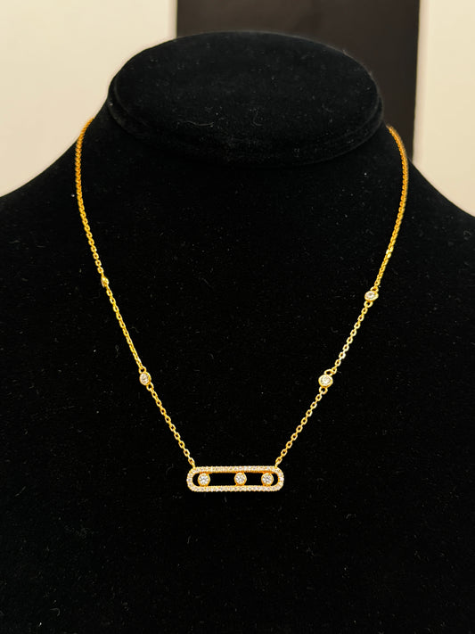Moving Circles Necklace – Gold Plated