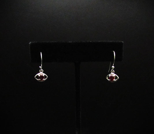 Garnet Evil Eye Earrings .925