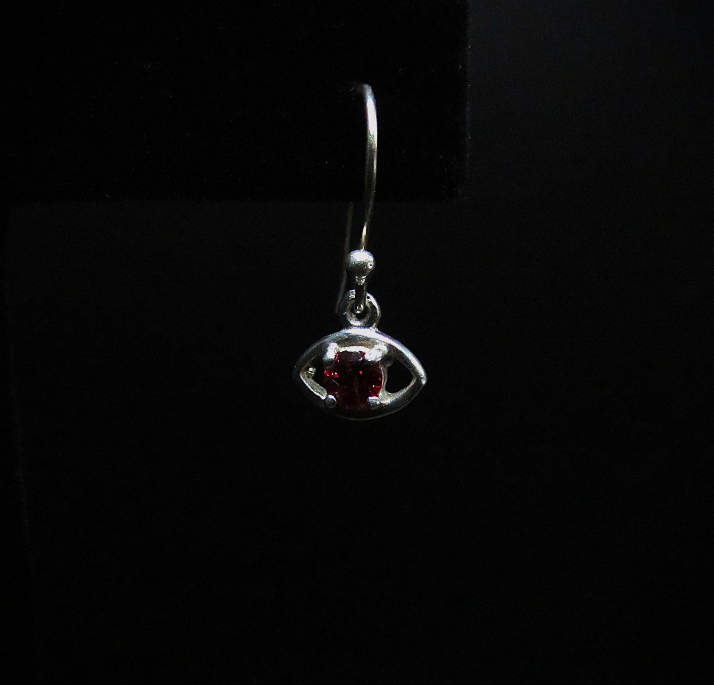 Garnet Evil Eye Earrings .925