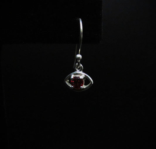 Garnet Evil Eye Earrings .925