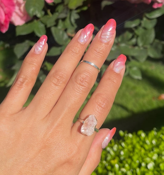Raw Morganite Ring .925