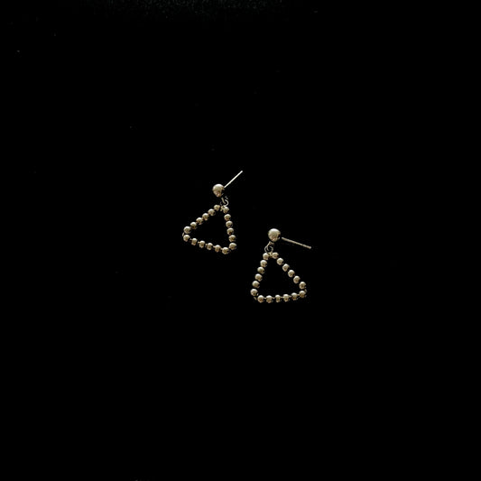 Beaded Triangle Earrings .925