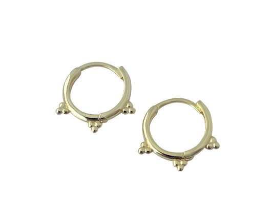 Dainty Dotted Huggie Hoop 14K GP