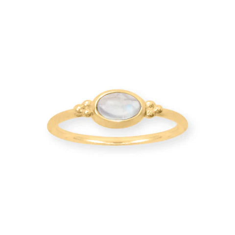 Dainty Moonstone Ring 14K GP