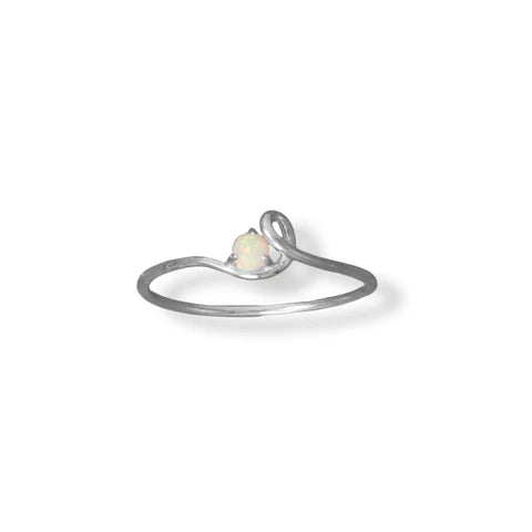 Dainty Opal Loop Ring .925