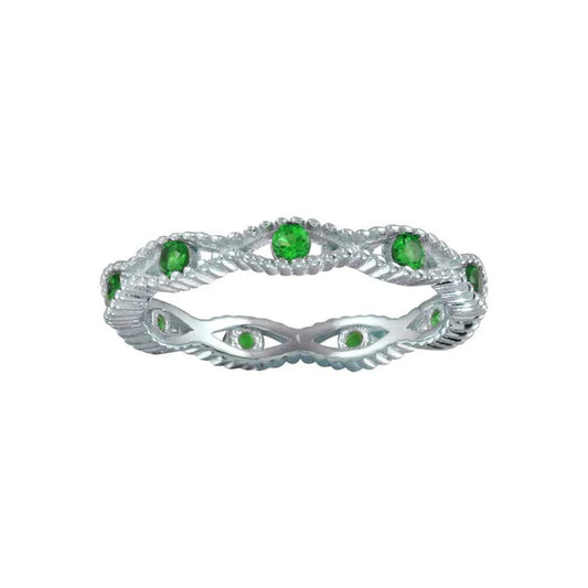 Emerald Open Braided Eternity Band .925