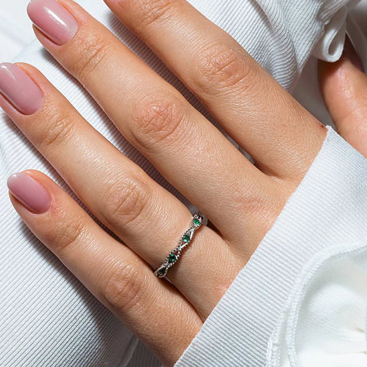 Emerald Open Braided Eternity Band .925