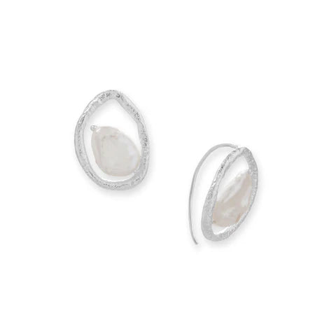 Baroque Pearl Floating Earrings | .925 Sterling Silver