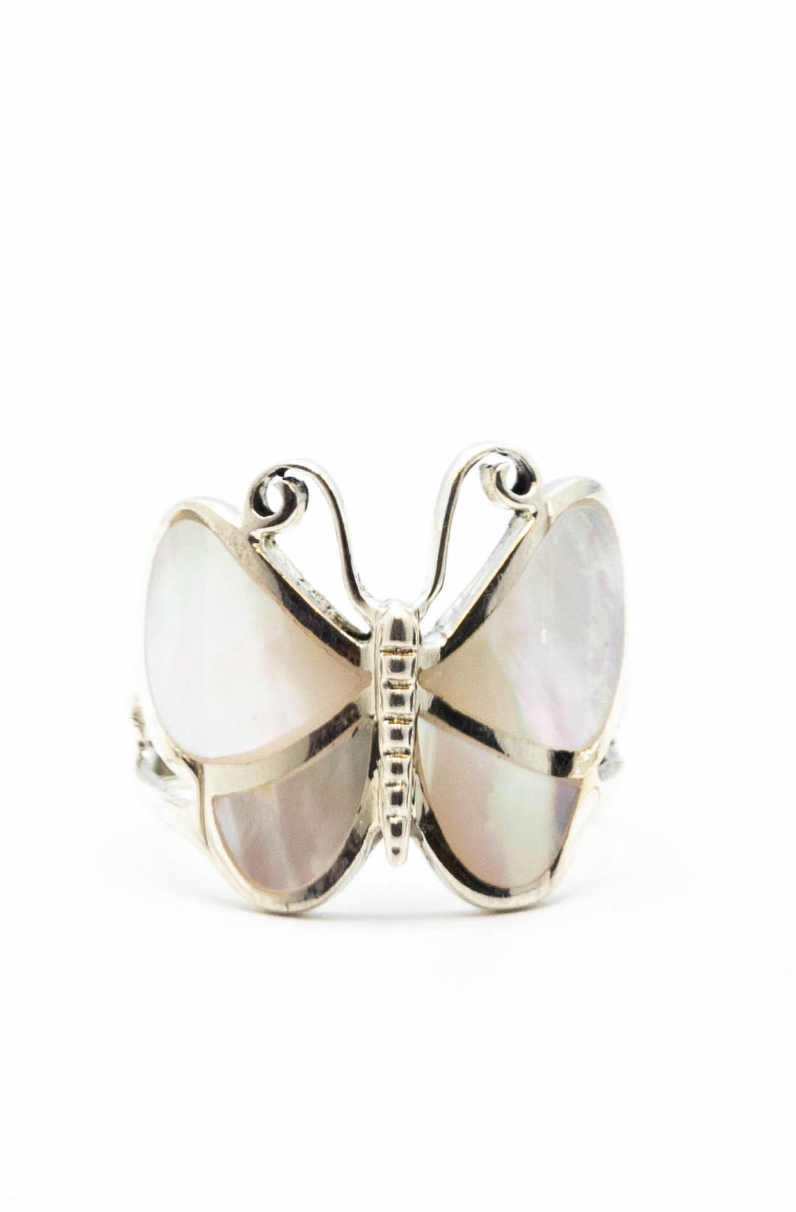 Pearl Butterfly Ring .925 Sterling Silver
