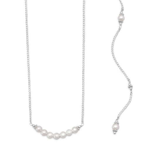 Freshwater Pearl Backdrop Necklace | Sterling Silver