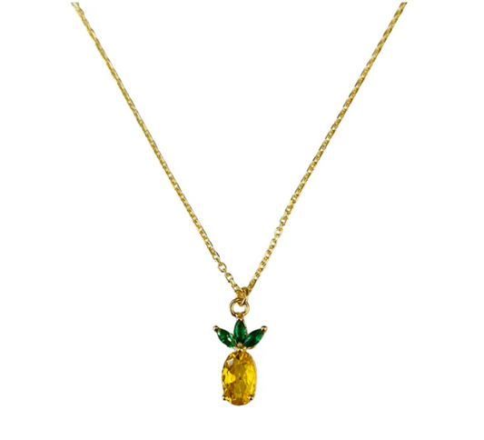 18k GP Pineapple Charm Necklace