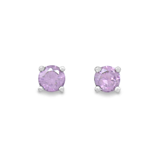 Light Purple CZ Studs .925