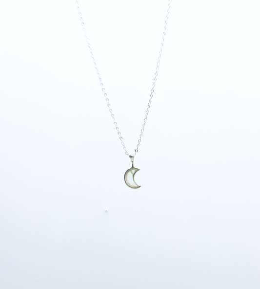 Starseed Moonstone Crescent Pendant – Sterling Silver