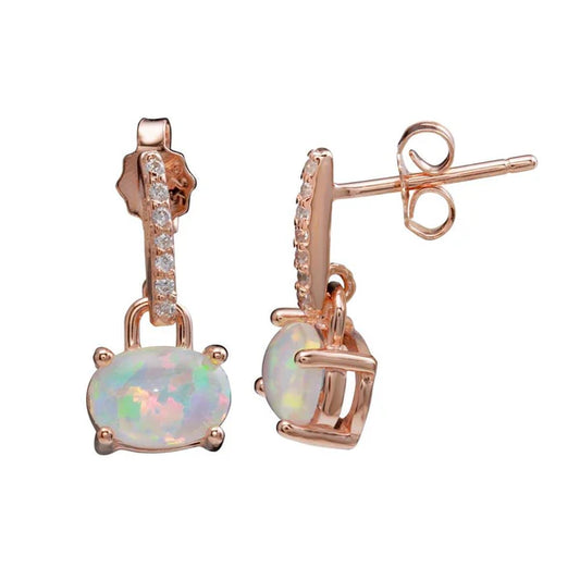 Rose Gold Abstract Opal Earring