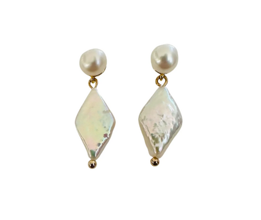 Fresh Water Pearl Dangle 18K GP