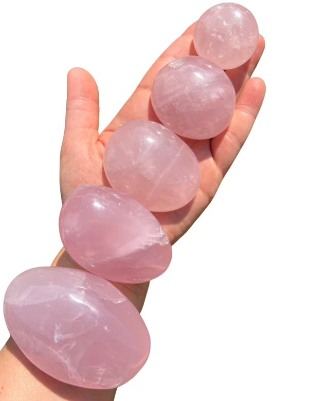 Rose Quartz Palm Stone Large