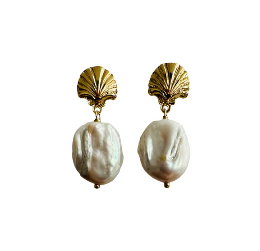 Mermaid Pearl Earrings 14K GF