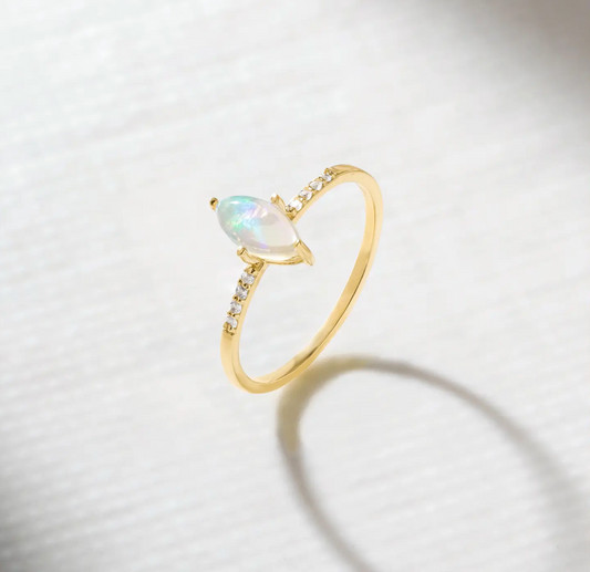 Ethiopian Opal Marquis Ring 14GP