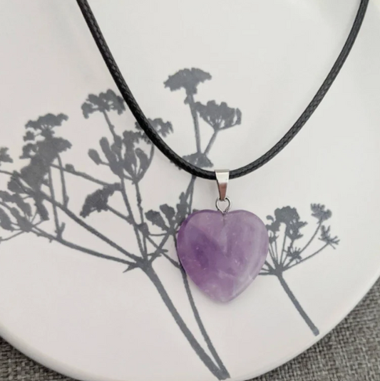 Mini Crystal Heart Pendant + Cord