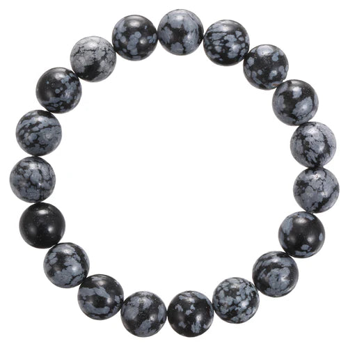 Snowflake Obsidian Stretch Bracelet