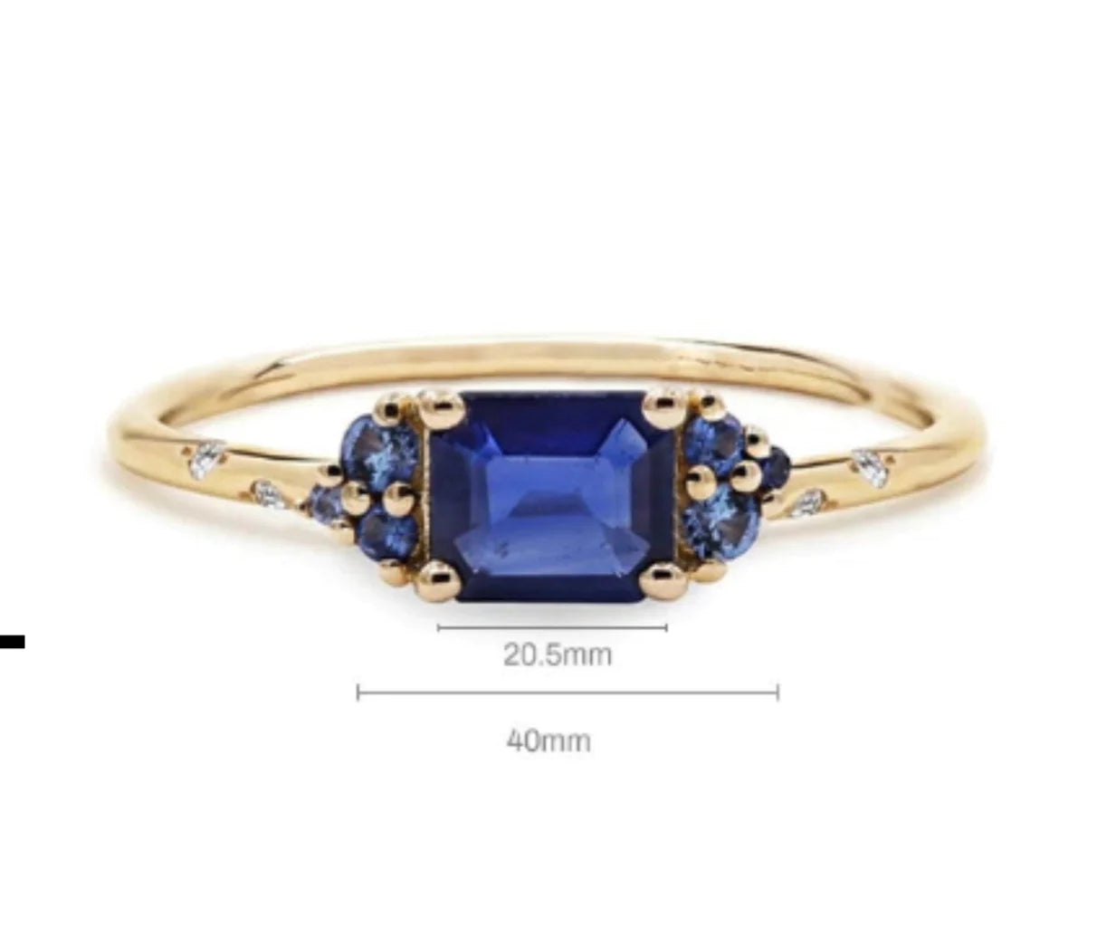 Blue Sapphire Starry Night Ring 18K GP