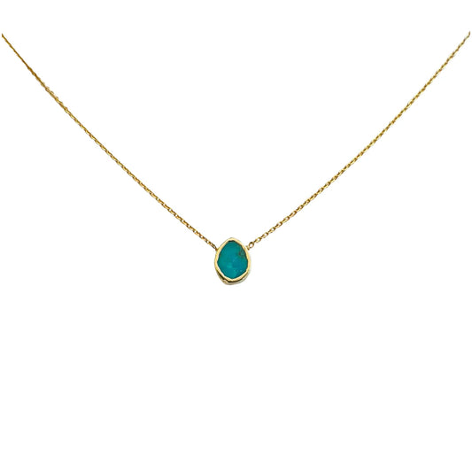 Turquoise Freeform Necklace 14K GP