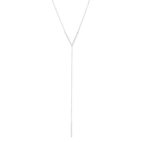 CZ V Drop Necklace .925