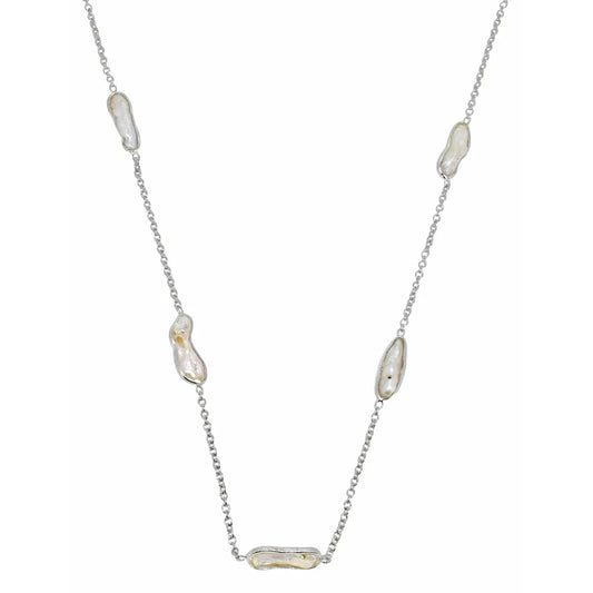 Freeform Pearl Strand Necklace – Sterling Silver