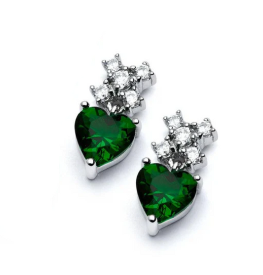 XO Dangle Heart Earrings .925
