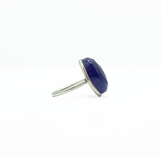 Faceted Amethyst .925 Ring Round