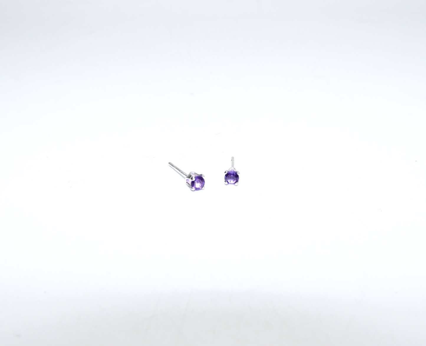 Amethyst Birthstone Stud Earrings – Sterling Silver