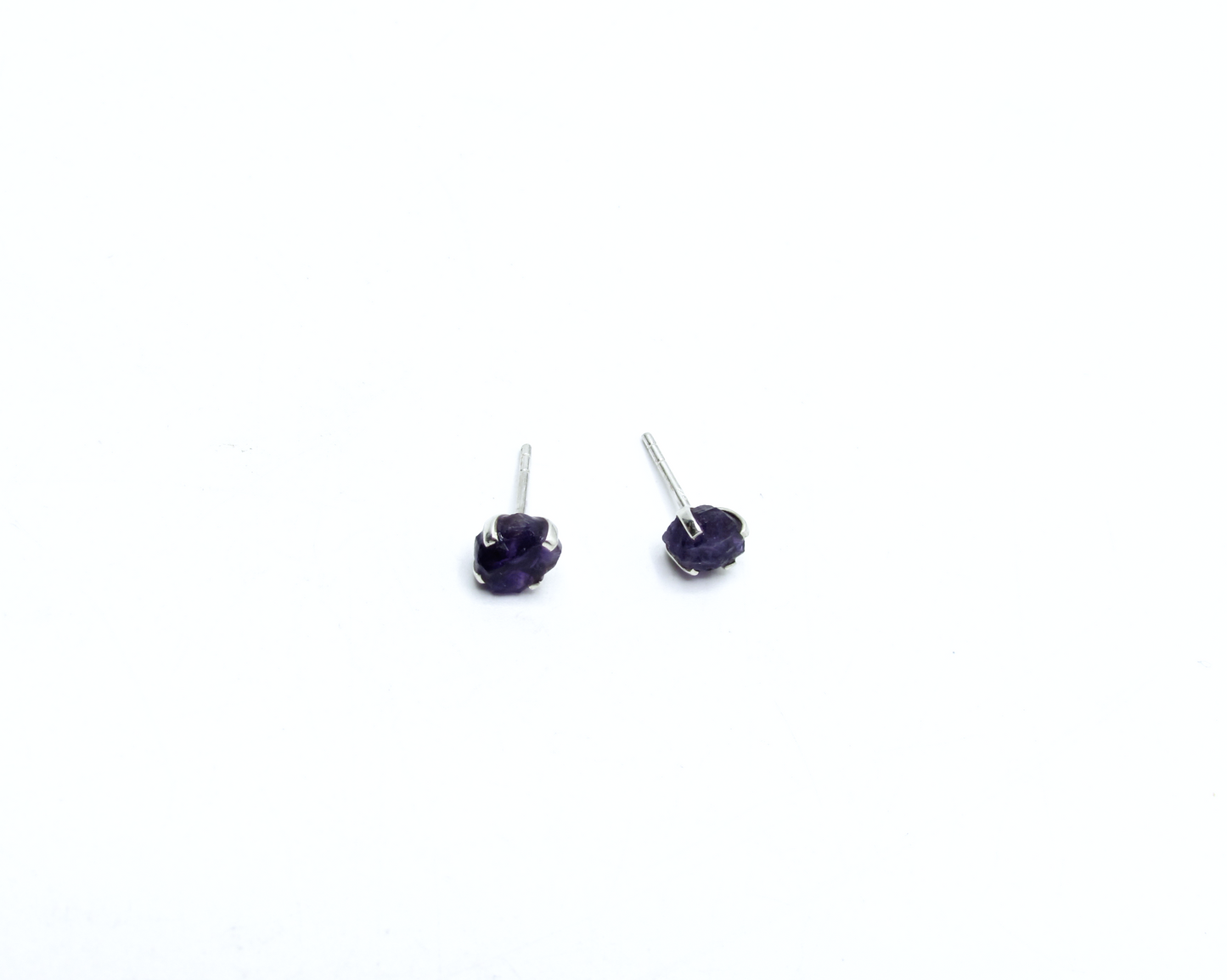 Amethyst Birthstone Stud Earrings – Sterling Silver
