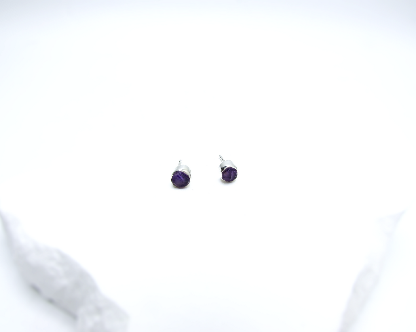 Amethyst Birthstone Stud Earrings – Sterling Silver